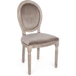 Chaise mdaillon en bois taupe madie - lot de 2