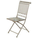 Chaise m�tallique / mosa�que couleur : brun 45x38x90cm mod�le bistro pour usage ext�rieur