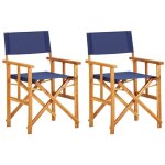Vidaxl - chaises de metteur en scène lot de 2 bois massif d'acacia bleu Vidaxl - chaises de metteur en scène lot de 2 bois massif d'acacia bleu