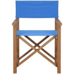 Chaise de metteur en sc�ne bois de teck solide bleu - ymyny