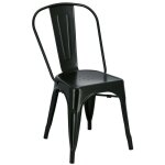 Chaise en mtal noir paris avec housses inspires de tolix