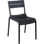 Oviala - chaise noire de terrasse en plastique