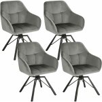 Woltu - chaise pivotante � 360�, lot de 4, chaise salle � manger scandinave, fauteuil de cuisine en velours, ...