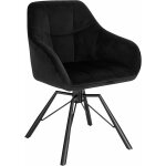 Woltu - chaise pivotante � 360�, chaise salle � manger scandinave, fauteuil de cuisine en velours, noir ...