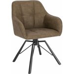 Woltu - chaise pivotante  360, chaise salle  manger scandinave, fauteuil en faux cuir vintage, marron ...