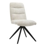 Meubletmoi - chaise pivotante 360 tissu doux cru pied croix mtal noir - julie