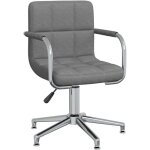 Chaise pivotante de bureau gris clair tissu vidaxl