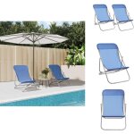 Chaises plage pliantes lot de 2 textil�ne acier enduit poudre - chaise de plage - transats - mobilier ...