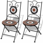 Vidaxl - chaises pliables de bistro 2 pcs cramique terre cuite et blanc
