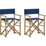 Vidaxl - chaises pliables de directeur 2 pcs bleu bambou et tissu