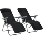 Chaises pliables de jardin avec coussins lot de 2 noir vidaxl