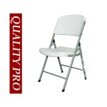 Chaise pliante 48x43x89cm, gris clair / blanc, 4 pices