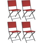 Proloisirs - chaise pliante en acier et toile dream (lot de 4) graphite, rouge Proloisirs - chaise pliante en acier et toile dream (lot de 4) graphite, rouge