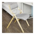 Sobuy - chaise pliante en bois avec assise rembourre - chaise pliable confortable pour cuisine, salle ...