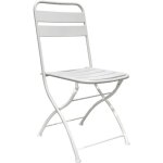 Magazzini cosma - chaise pliante ext�rieure avec lattes de m�tal de style industriel white - white