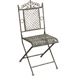 Chaise pliante en fer forg chaise de jardin et de terrasse avec motifs dcoratifs style rustique vintage ...