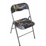 Milani home - chaise pliante de l'int�rieur ou d'acier ext�rieur avec si�ge et dos dans ppcp rembourr� ...