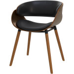 Rendez - vous dco - chaise en cuir synthtique noir et bois plaqu noyer - polo