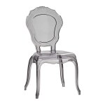 Chaise fashion commerce en polypropylne transparent fum empilable