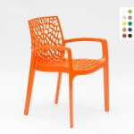 Chaise en polypropyl�ne accoudoirs jardin caf� grand soleil gruvyer arm - orange