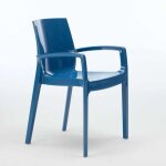 Chaise polypropylne empilable avec accoudoirs salle  manger cream grand soleil - bleu