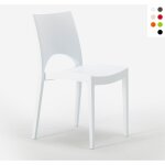 Chaise en polypropylne empilable salle  manger bar paris grand soleil - blanc