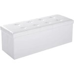 Mediawave store - chaise de rangement pliante pour bottes en simili cuir avec couvercle rembourr