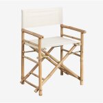 Chaise de r�alisateur pliante en bambou bois� sklum blanc