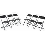 Sweeek - chaises de r�ception pliantes ? fiesta ? 6 chaises d'appoint en plastique gris fonc� et m�tal ...