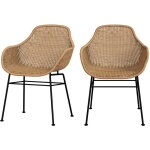 Lot de 2 chaises en r�sine tress�e naturelle - carmela