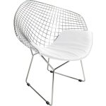 Chaise longue - acier chaise design - berty blanc