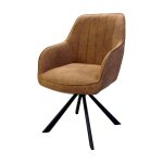 Chaise rotative xara cognac pieds métal noir Chaise rotative xara cognac pieds métal noir
