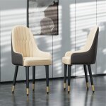 Chaises de salle � manger lot de 2 chaise de cuisine confortable fauteuil de table � manger en cuir 52x49x90cm ...
