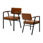 Chaise salle � manger lot de 2 chaise de cuisine moderne rembourr� avec pieds en m�tal chaise de salon ...