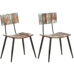 Chaises � manger lot de 2 bois de r�cup�ration solide vidaxl