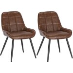 Lot de 2 chaises de salle  manger woltu chaises relaxantes en similicuir, ergonomiques avec dossier, ...