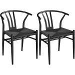 Chaises de salle  manger lot de 2 sige en corde design ergonomique chaises de cuisine cadre en mtal ...