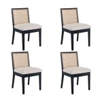 Wahson office chairs - chaise de salle  manger lot de 4 en rotin et bois chaise salle  manger rtro ...