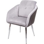 Hhg - chaise de salle  manger 555, chaise pour cuisine, chaise rembourre, similicuir velours avec accoudoirs ...