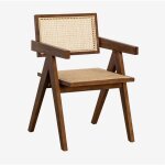 Sklum - chaise de salle à manger avec accoudoirs en bois de frêne et rotin lali Sklum - chaise de salle à manger avec accoudoirs en bois de frêne et rotin lali