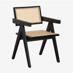 Sklum - chaise de salle à manger avec accoudoirs en bois de frêne et rotin lali Sklum - chaise de salle à manger avec accoudoirs en bois de frêne et rotin lali