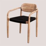 Sklum - chaise de salle à manger avec accoudoirs en bois naele noir Sklum - chaise de salle à manger avec accoudoirs en bois naele noir