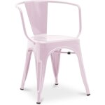 Chaise de salle � manger avec accoudoirs - design industriel - acier - nouvelle �dition - stylix rose ...