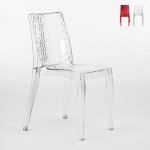 Chaise salle � manger bar polycarbonate transparent empilable caf� hypnotic grand soleil - transparent ...