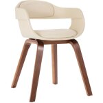 Vidaxl ? chaise de salle � manger blanche en similicuir ? bois courb� ? dimensions 49x51x70 cm ? confort ...