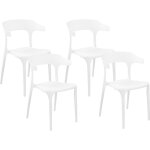 Beliani - chaises de salle à manger blanches en plastique empilables à accoudoirs gubbio Beliani - chaises de salle à manger blanches en plastique empilables à accoudoirs gubbio