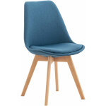 Chaise de salle à manger en bois clair et tissu couvrant différentes couleurs colore : bleu Chaise de salle à manger en bois clair et tissu couvrant différentes couleurs colore : bleu