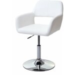 D�coshop26 - chaise de salle � manger bureau design r�tro synth�tique blanc pied chrome 040002165