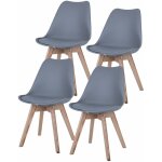 Chaises de salle � manger chaises coquillage gris ch�ne, lot de 4 chaises de cuisine bois, plastique, ...