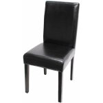 Chaise de salle à manger cuisine en cuir noir pieds en bois foncé style moderne 040002333 Chaise de salle à manger cuisine en cuir noir pieds en bois foncé style moderne 040002333